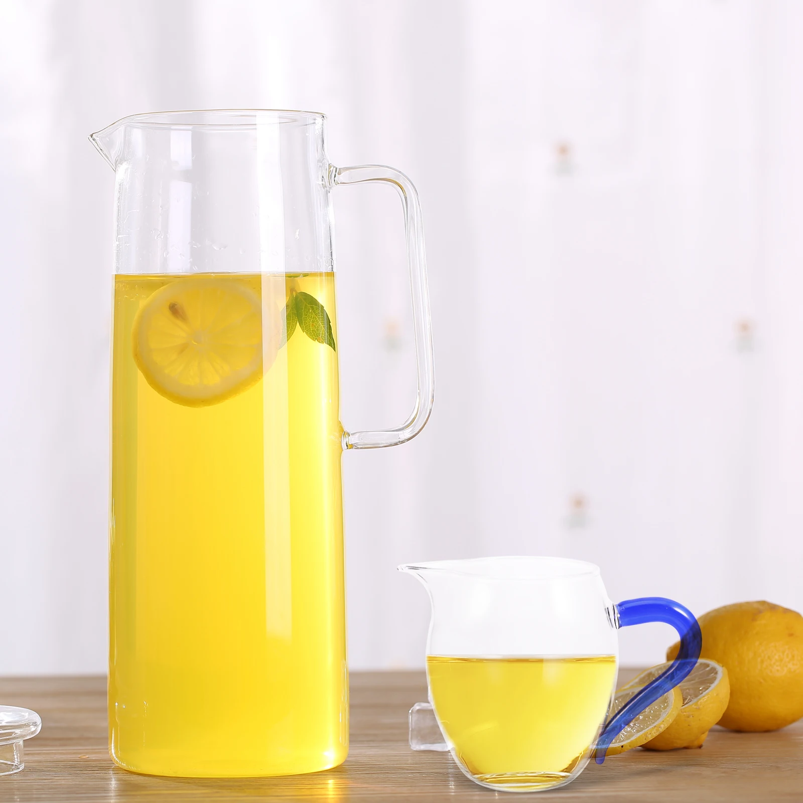 

Glass Tea Pitcher 300ml Thickened Design for Brewing Serving Coffee Juice Kitchen Glass Tea Cup Water Cup