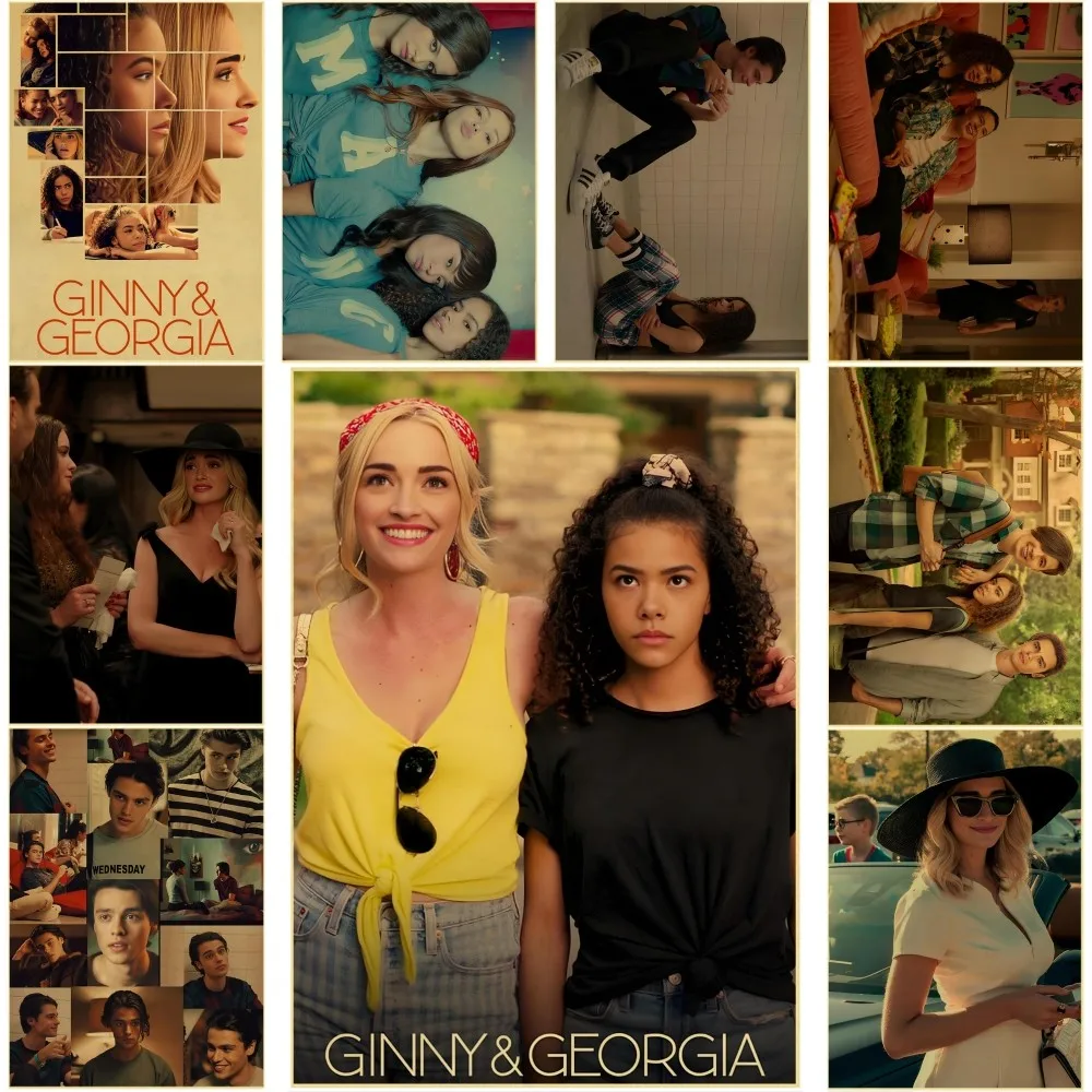 ملصق عرض تلفزيوني جيني آند جورجيا، ملصق فني ذاتي اللصق مقاوم للماء، ملصق جداري لغرفة المقهى والبار #1