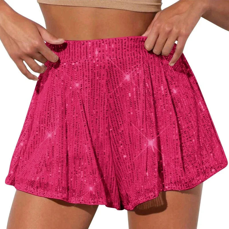 

New Women's Carnival Party Club Fashion Sexy Women Clothing Sparkling Shorts Solid Sequined Short Pant High Waist Hot Short