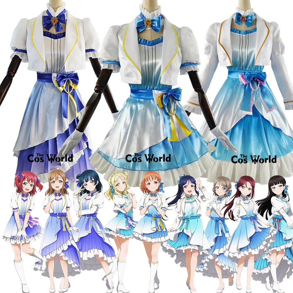 

Love Live Sunshine Aqours 9th Anniversary Takami Chika Kunikida Hanamaru Kurosawa Ruby Outfits Anime Cosplay Costumes