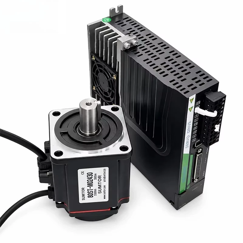 750W Servo Motor Driver Kit 80ST-M02430 AC220V 2.39Nm 3000rpm for Textile Spinning Machine Assembly Line Sorting Equipment