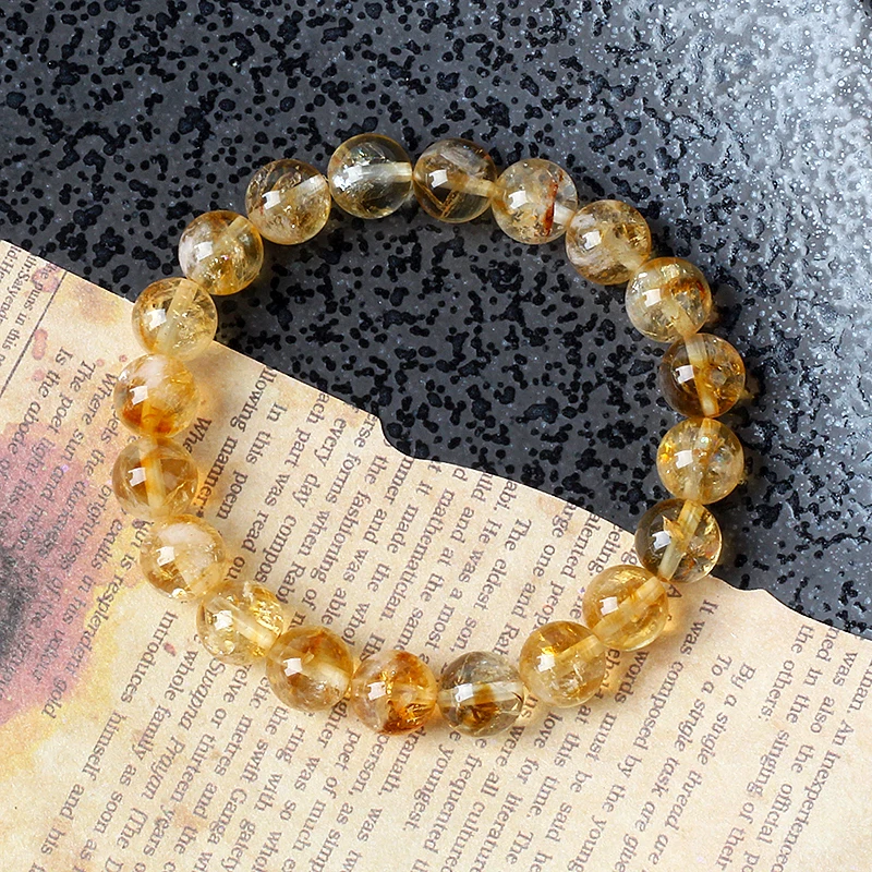 5A Citrine Stone of Wealth Bracelet Men Yellow Creastly Positive Energy Beads Bracelets for Women Energy Healing Jewelry Pulsera