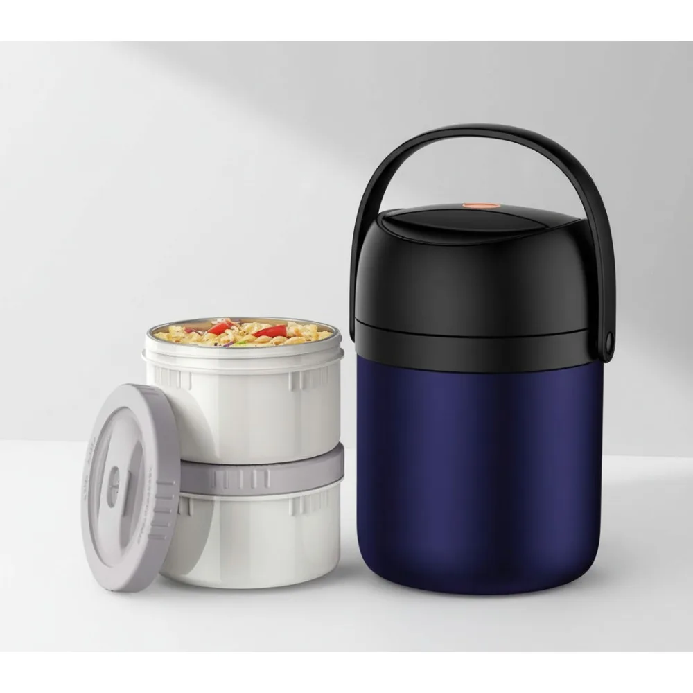 

Insulated Food Jar 54oz, 6H Hot Cold Retention, Leak-Proof Stackable Lunch Box for Adults