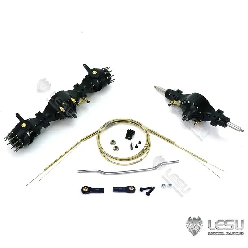 RC 1/14 LESU Truck Tractor DIY German Axle Upgrade 4x4 Flange Axle Set Differential Lock for SCANIA MAN Dump Truck DIY Parts