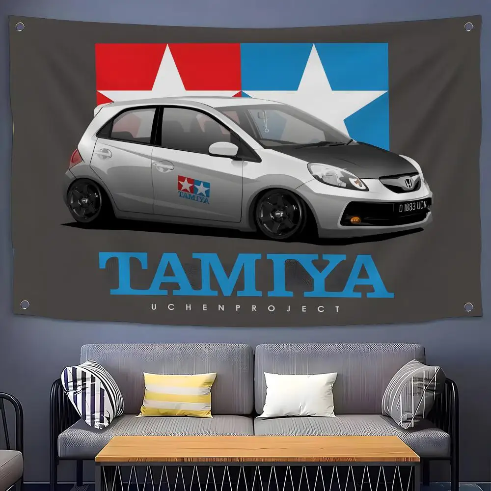 Cool T-Tamiya Logo Flags Indoor and outdoor decorative flags, custom furniture, wall and garden decorations