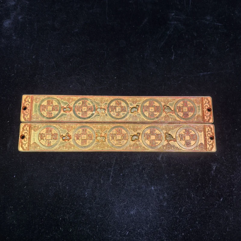 Dragon Phoenix solid ruler, calligraphy and stationery essentials, brass rest, paperweight, pen re