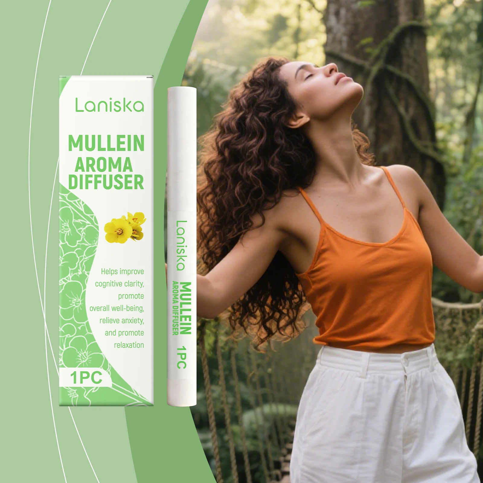 

Laniska Calming Sensory Neroli Aromatherapy Inhaler Stick Gently Moisturizes the Body Enhances Focus Portable for Daily Use