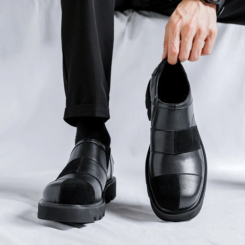 2026 Luxury Brand Platform Loafers Men Casual Shoes Business Dress Oxfords Shoes Leather Italian Formal Shoes Male Size 38-46