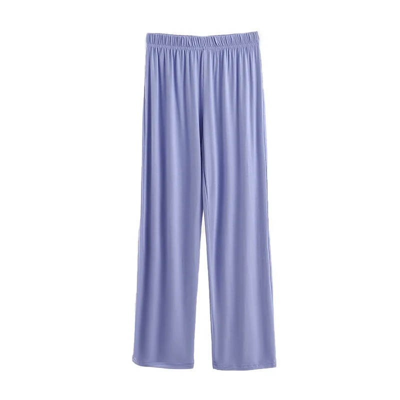 Modal Spring Autumn Women Casual Skinny Look Elastic Waist Wide Leg Pants Outer Wear Large Size Straight Leg Home Pajama Pants