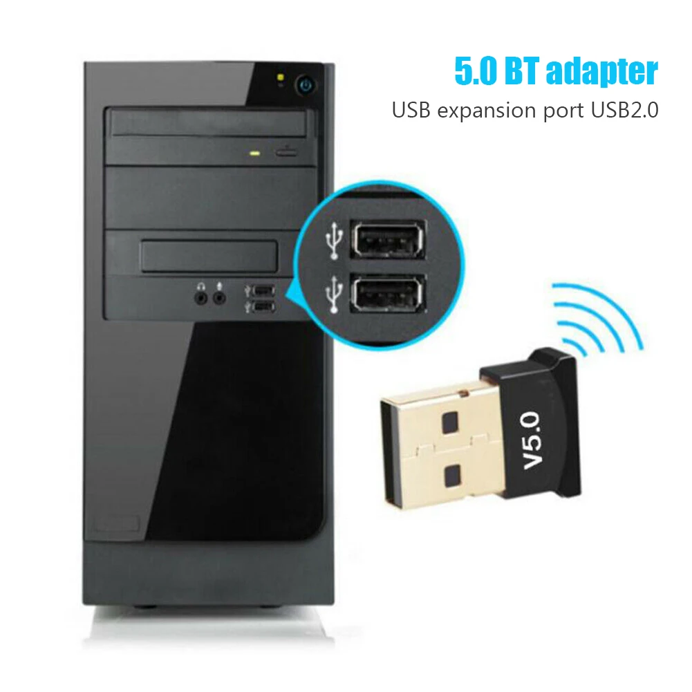 CSR 4.0 USB 5.0 Bluetooth-compatible Adapter Dual-mode Transmission Wireless USB Adapter USB Audio Adapter for Desktop Computer