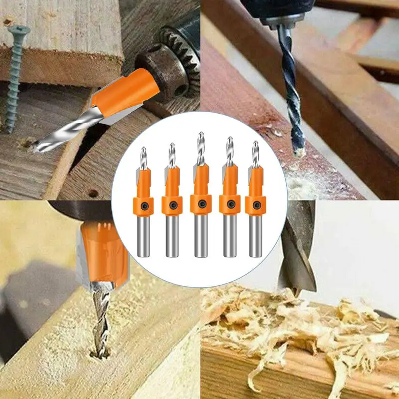Verzonken Boor Set 8Mm 10Mm 5 Stuks Elektrisch Gereedschap Voor Houtbewerking Houtbewerking Gereedschap Verzonken Boor Bit Voor Hout Mdf Acryl