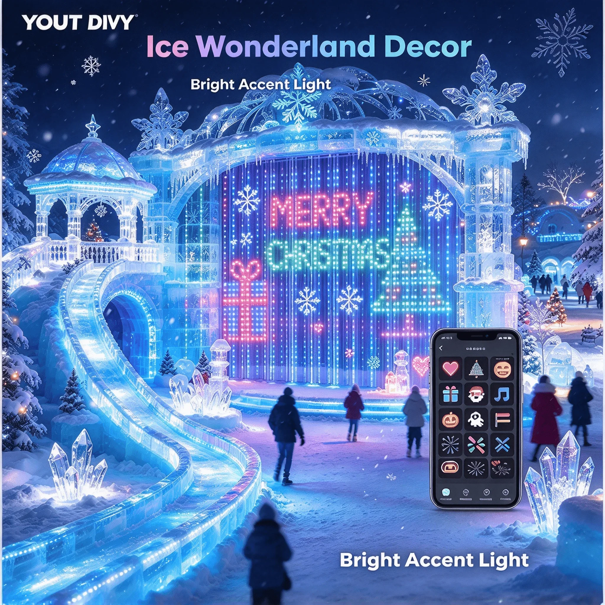 400個のledを使用したスマートledストリングライト。カーテンやガーランドとして使用可能。bluetoothアプリで制御。クリスマス、diy、写真の展示、結婚式やパーティーの装飾に最適。
