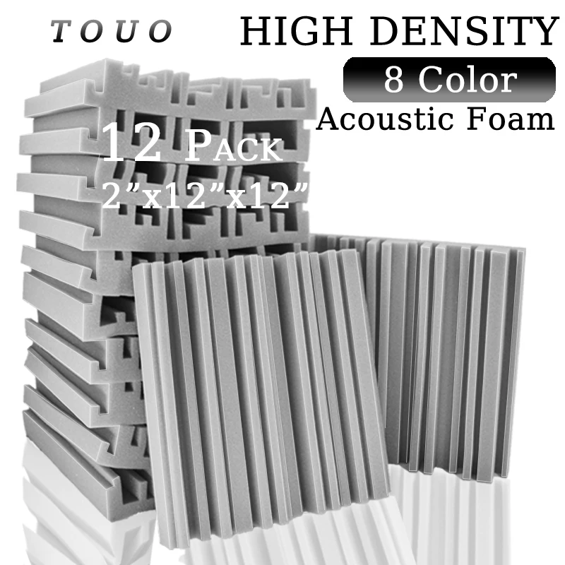 

TOUO Broadband Soundproof Foam 12pcs High Density Acoustic Foam Studio Acoustic Treatment Wall Soundproofing Home Accessories