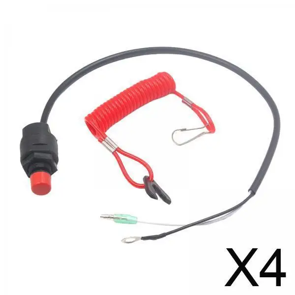 

4x Boat Outboard Switch Engine Motor Emergency Kill Stop Switch for Parts