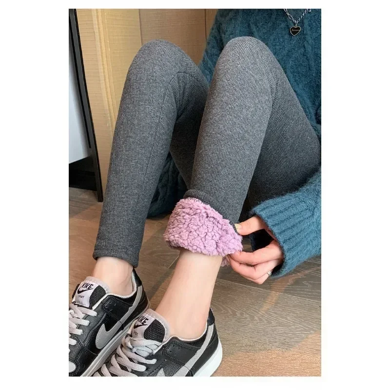 Women Warm Leggings Winter High Elastic Leggings External Penetration High Waist Skinny Plush and Thicken Warm Cotton Pants