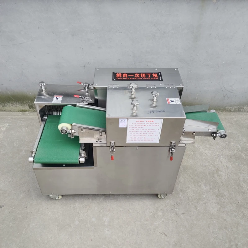 Automatic Meat Strips Slicing Cutting Machine Beef Pork Meat Chicken Breast Fresh Meat Dicer Automatic Dicing Machine