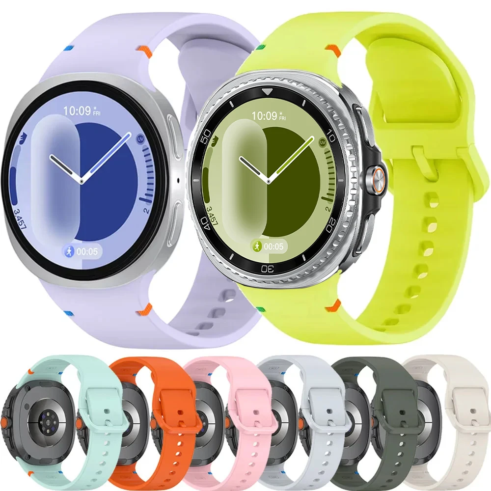 Official Silicone Strap For Samsung Galaxy Watch 8 40mm 44mm 1:1 Sports Bracelet Wristband For Galaxy Watch 8 Classic 46mm Belt