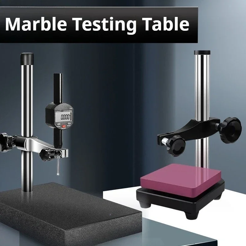 Grade 00 Precision Granite Measuring Stand - 150x100x50mm Base, 8mm Holder, 250mm Support Rod for Dial Indicators JJ301