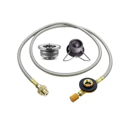 Outdoor Stove Gas Adapter Split Stove Converter Gas Tank Adaptor for Camping Cooking Picnic Camping LPG Tanks Extension Cord