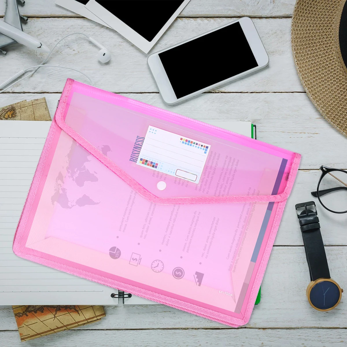 Borsa per documenti impermeabile da 3 pezzi Cartella per documenti A4 PVC premium a prova di strappo per organizer di cancelleria per ufficio e scuola Trasparente