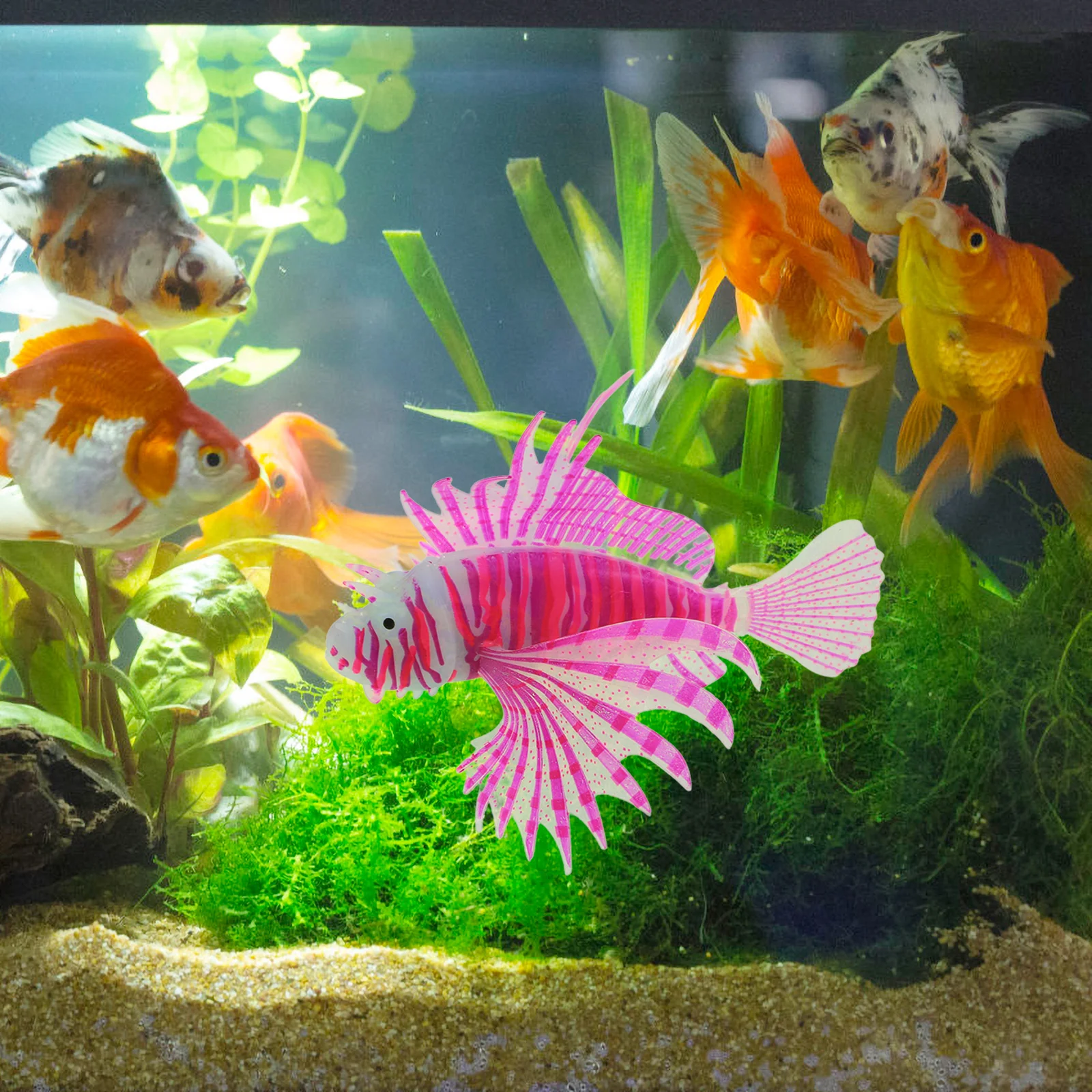 

Artificial Lionfish Glow Aquarium Decoration Silicone Realistic Fish Tank Decor Vibrant Silicone Fish Safe for Aquarium