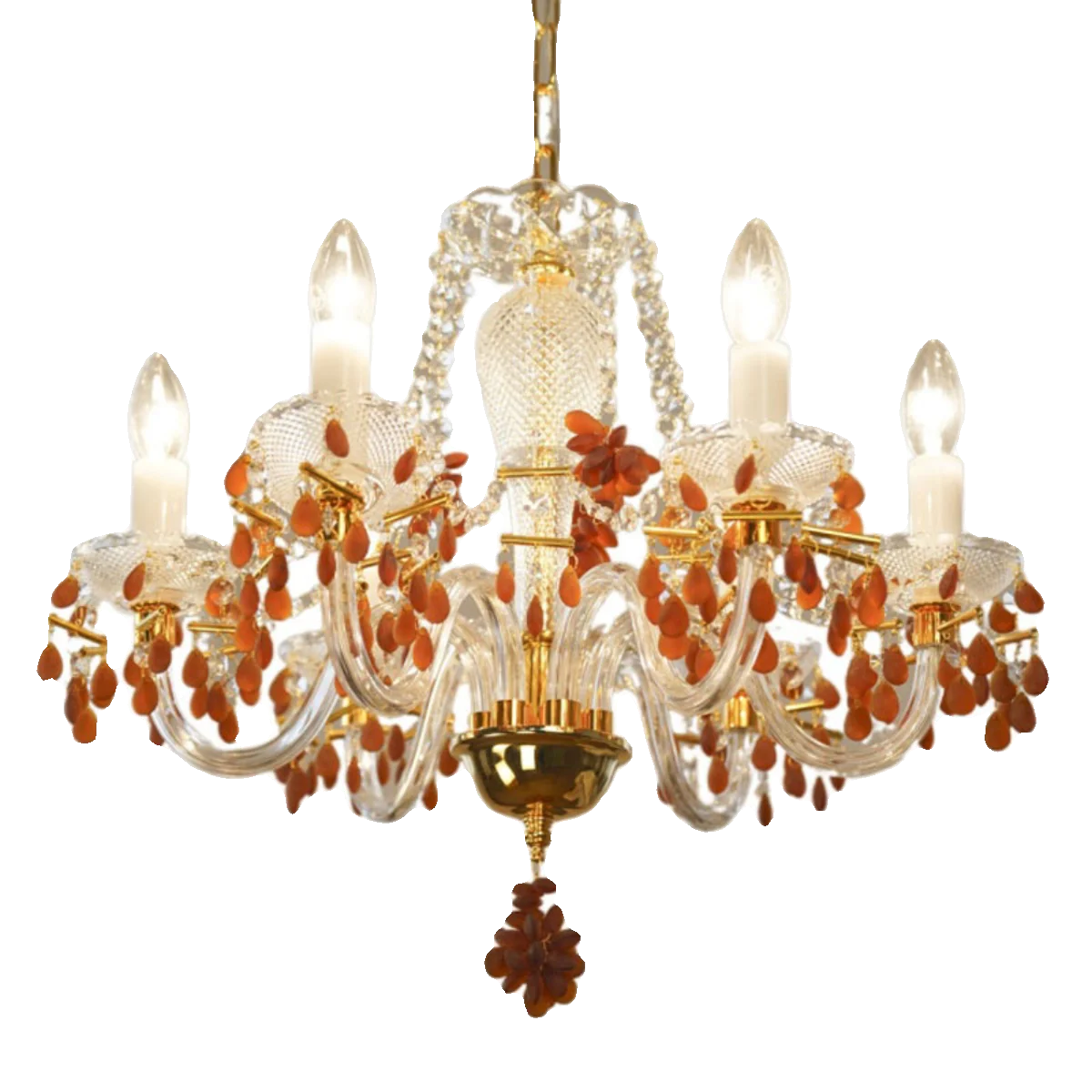 

Italian Vintage Glass Personality Daughter Room French Pastoral Bedroom Dining Room Grape Cloakroom Crystal Chandelier