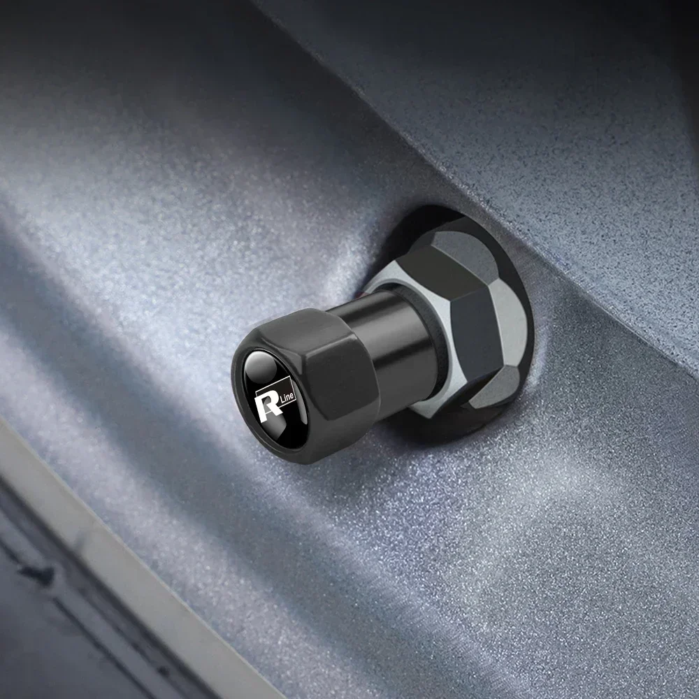 4PCS Car Wheel Tires Valve Cap Covers Auto Accessories For Volkswagen Golf 4 5 Passat b8 b5 VW R Line Sharan Polo Tiguan GTI - view 6