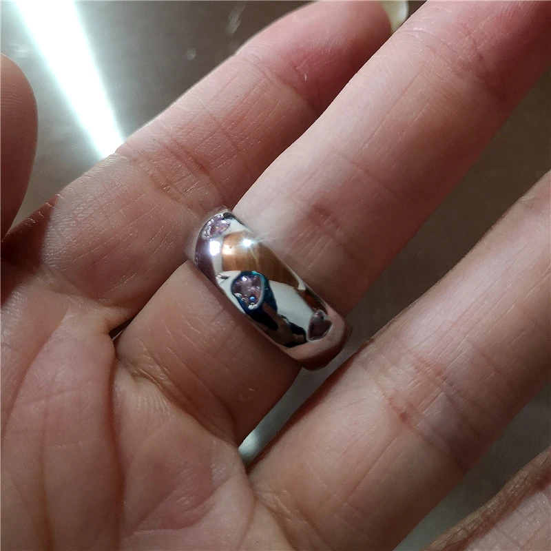 Koreanische Mode Niedlicher Herz-, Apfel-, Stern- und Geometrischer Offener Metallring für Frauen Y2K Gothic Kreativer Charm Grunge Schmuck Accessoires – Detail 8