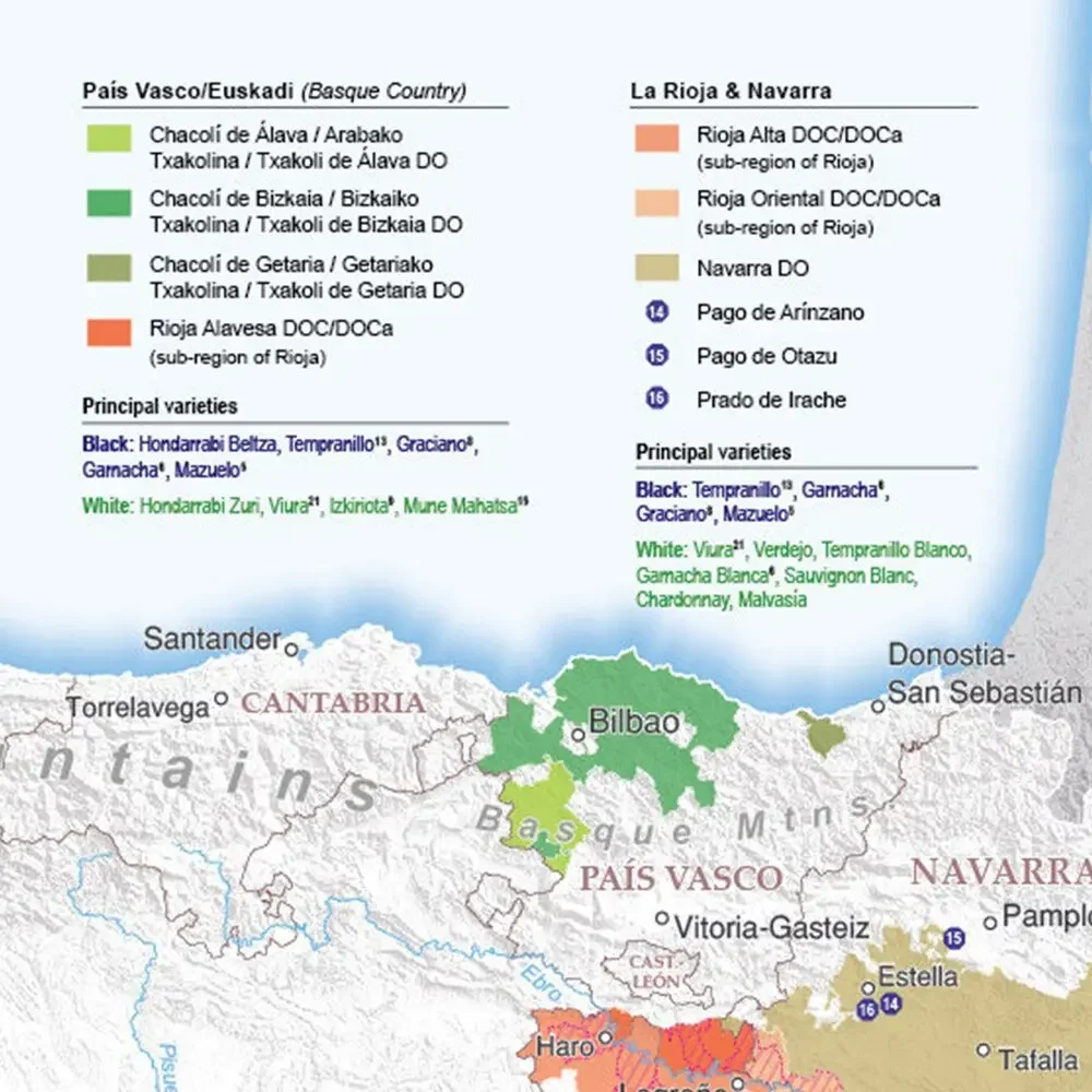 150*100 سم إسبانيا منطقة النبيذ خريطة باللغة الإسبانية غير المنسوجة حائط لوح رسم ملصق فني اللوازم المدرسية ديكور المنزل