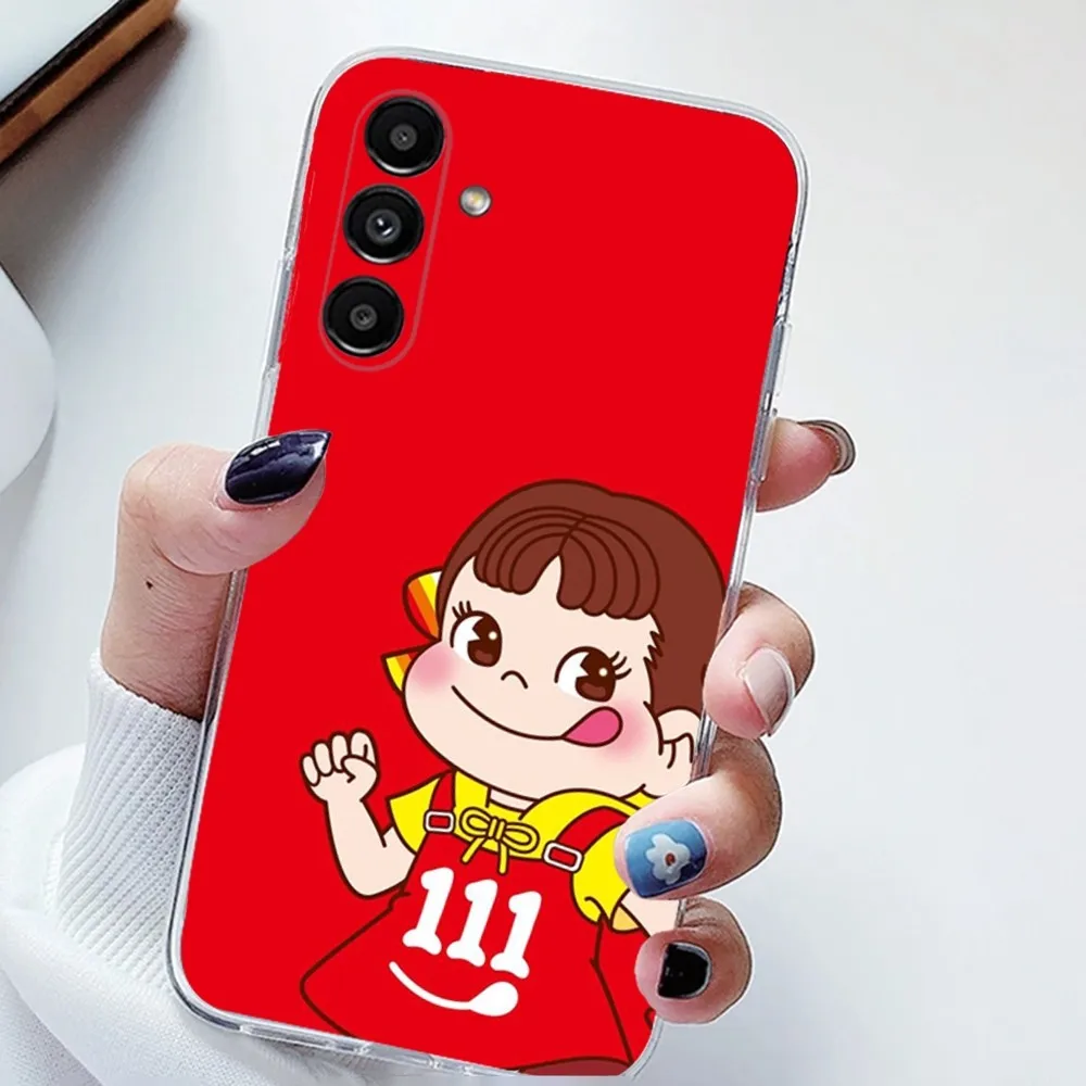 F-Fujiya Milky Peko Chan Phone Case For Samsung Galaxy A71,70,52,51,40,31,A50,30S,21S,Note20ultra Transparent Cover