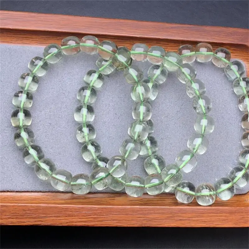 

8MM Natural Green Quartz Bracelet For Women Fashion Summer Dopamine Charm Jewelry Accessories 1PCS