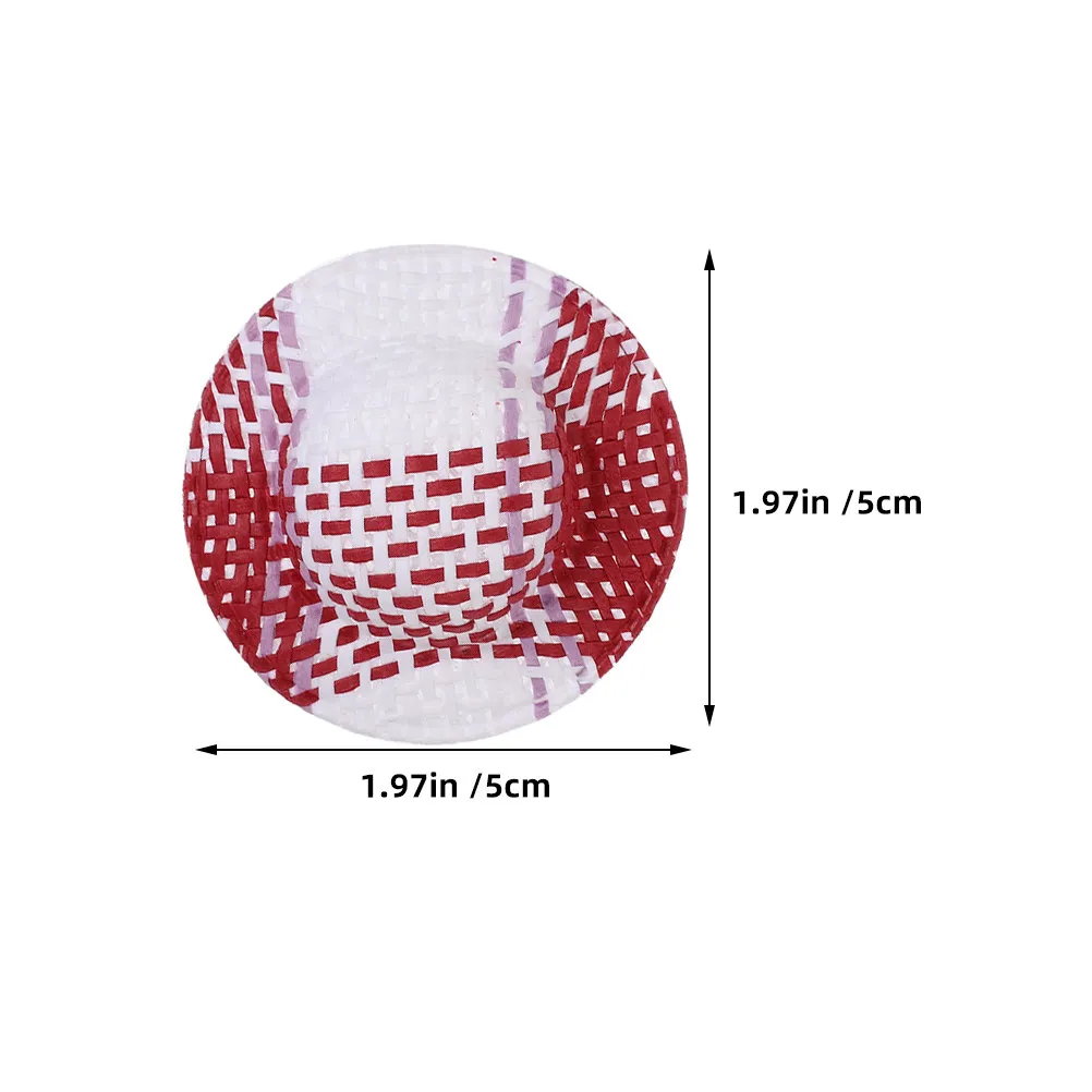 12Pcs Mini Woven Hats Small Mini Craft Hats 5Cm Colorful Striped Hat Props for DIY Crafts Decoration and Photo