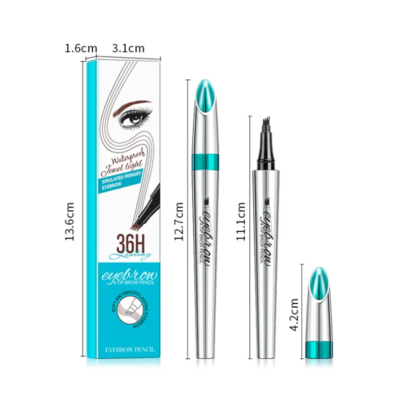 Ultra-Fine Liquid Eyebrow Tattoo Pencil 4 Forks Eye Brow Styling Marker Waterproof Microblading Eyebrow Pencil Makeup Cosmetics