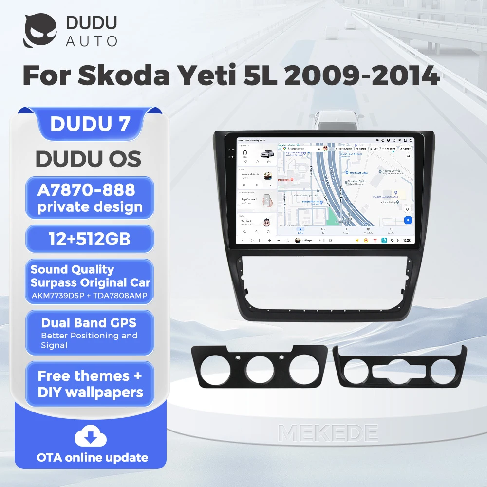 DUDU7 A7870 10.36'' DSP 2Din Android 13 Car Radio Video Player For Skoda Yeti 5L 2009-2014