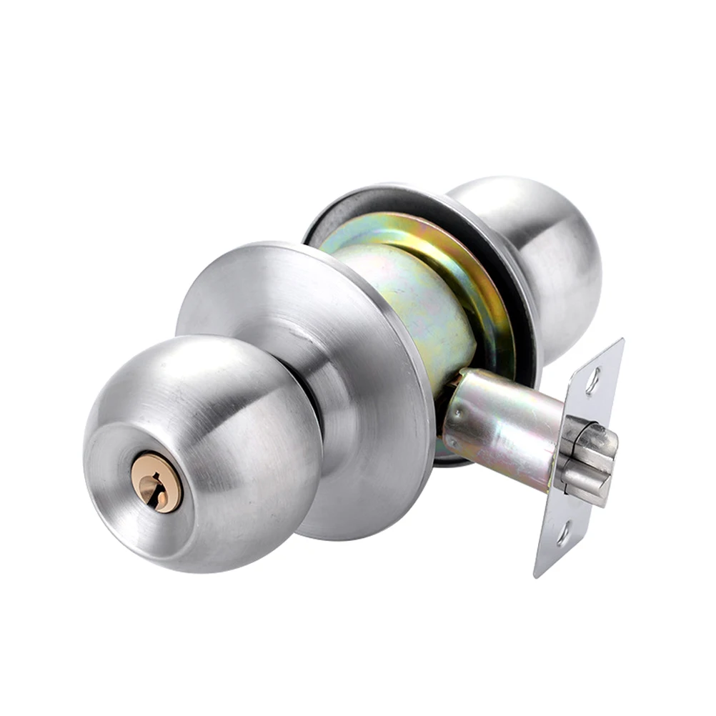 

Copper Core Spherical Lock Stainless Steel Knob for Home Room Door Bathroom Bedroom Reliable Easy Install Smooth