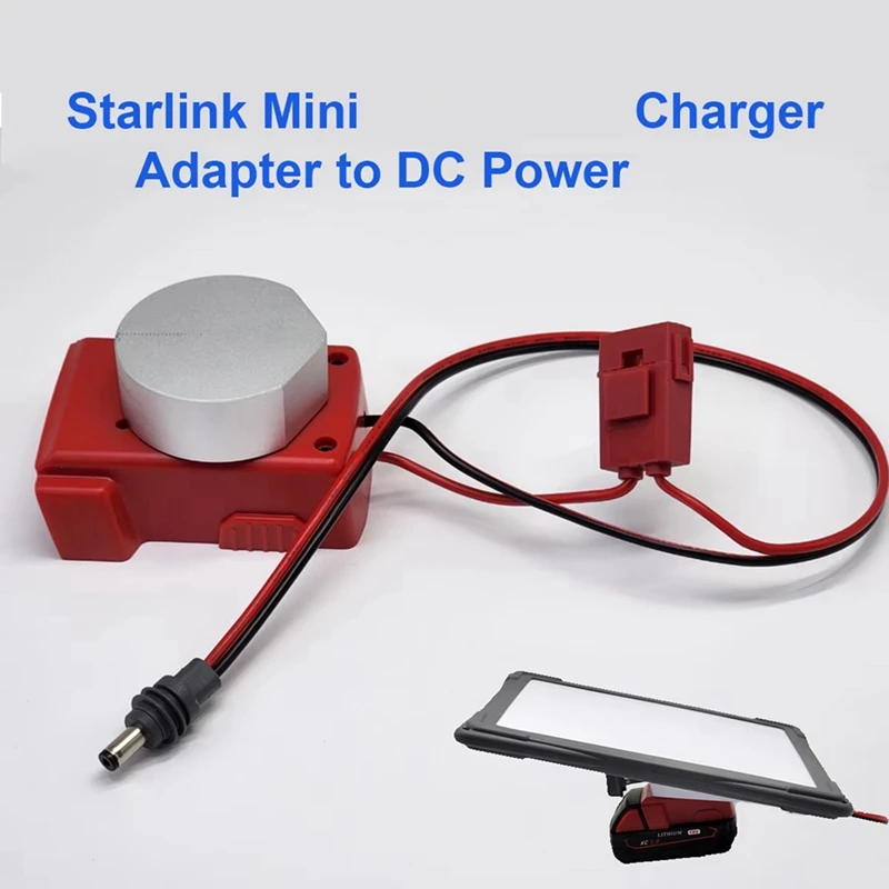 B37B-For Starlink Mini Power Cable For Milwaukee Battery 18AWG With Fuse Holder Milwaukee Charger Adapter To DC Power