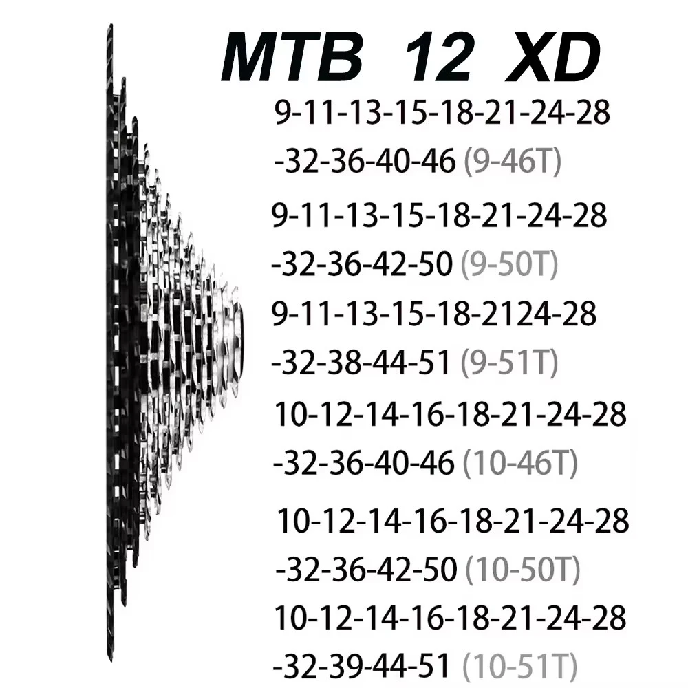 ZTTO Ultimate MTB Bike 12 Speed XD Cassette 12S 9-46T 10-46T 10-50T 10-51T XD Cassette CNC Ultralight Sprocket 12V k7 282~298g