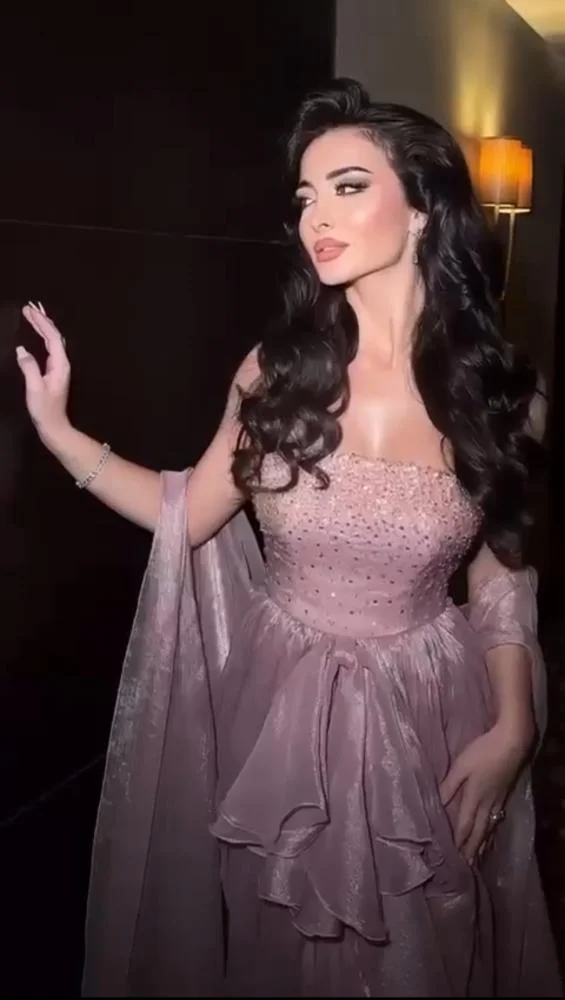 

AsaNagi Elegant Evening Dresses Strapless Satin Prom Gowns Pink Beadings Special Occasion abendskleider damen luxus 2025