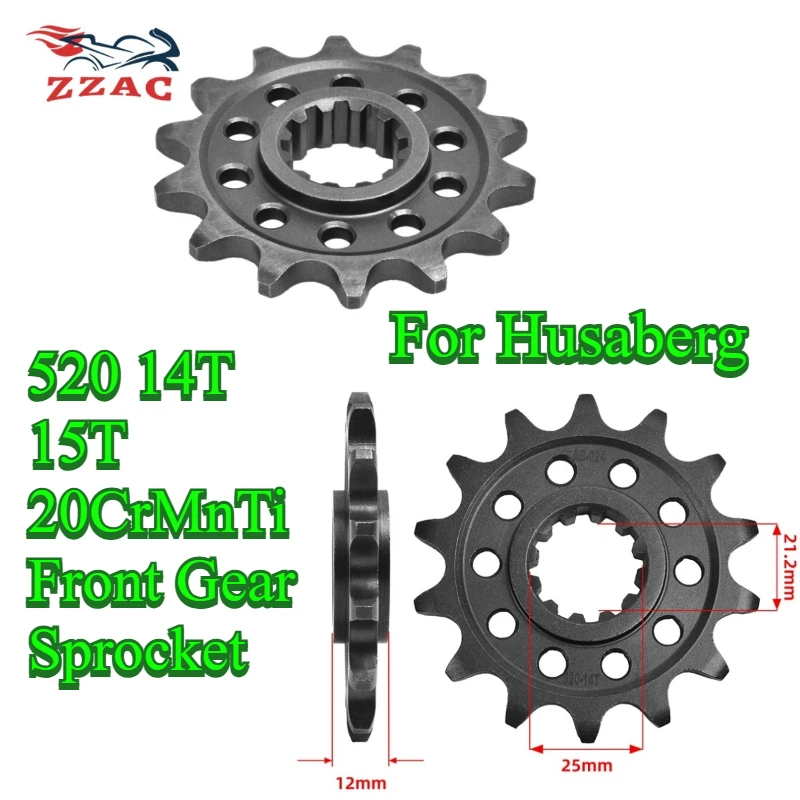 520 14T 15T 20CrMnTi Front Gear Sprocket For Husaberg FC350 FC400 FC 501 550 600 FE FS 650 e c FS450 e FE550 e MX499 MX501 Speed