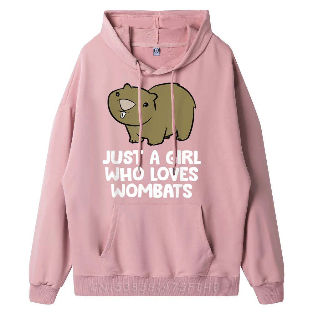 Australian Wombat Just A Girl Hoodies Retro O Neck Normal Printed Long Sleeve women's Sweatshirt Slogan Coats