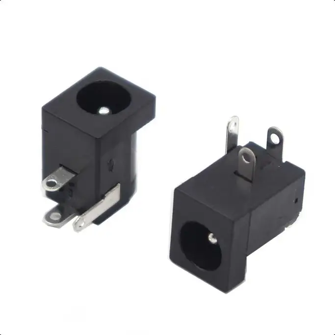 【30-10PCS】DC-005 DC Power Female Jack Adapter Right Angle 3 Pin Barrel Type 5.5x2.1mm x2.5 DC Jack Socket PCB Mount Terminals