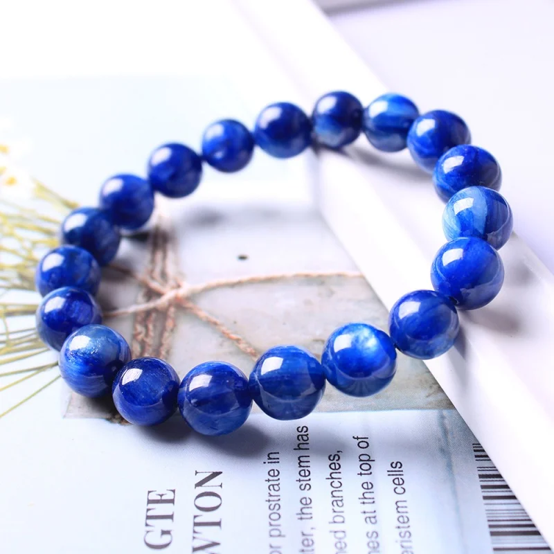 

6A Natural Kyanite Blue Crystal Bracelet Each Cat Eye Obvious Blue Spar Fashion Ornament Factory Wholesale