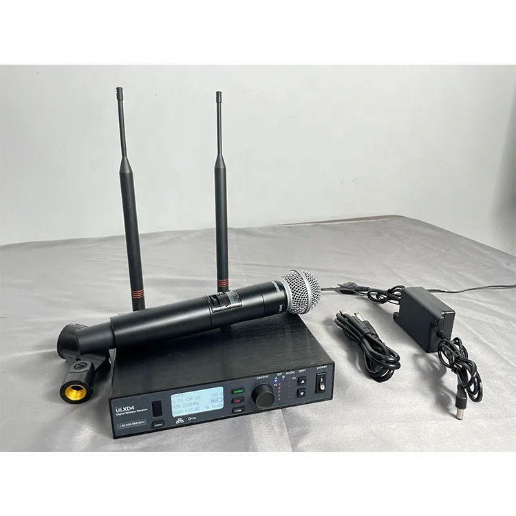 

ULXD4 Professional Stage Performance Wireless Microphone System 2-Channel UHF Handheld Dynamic Headset Microphone