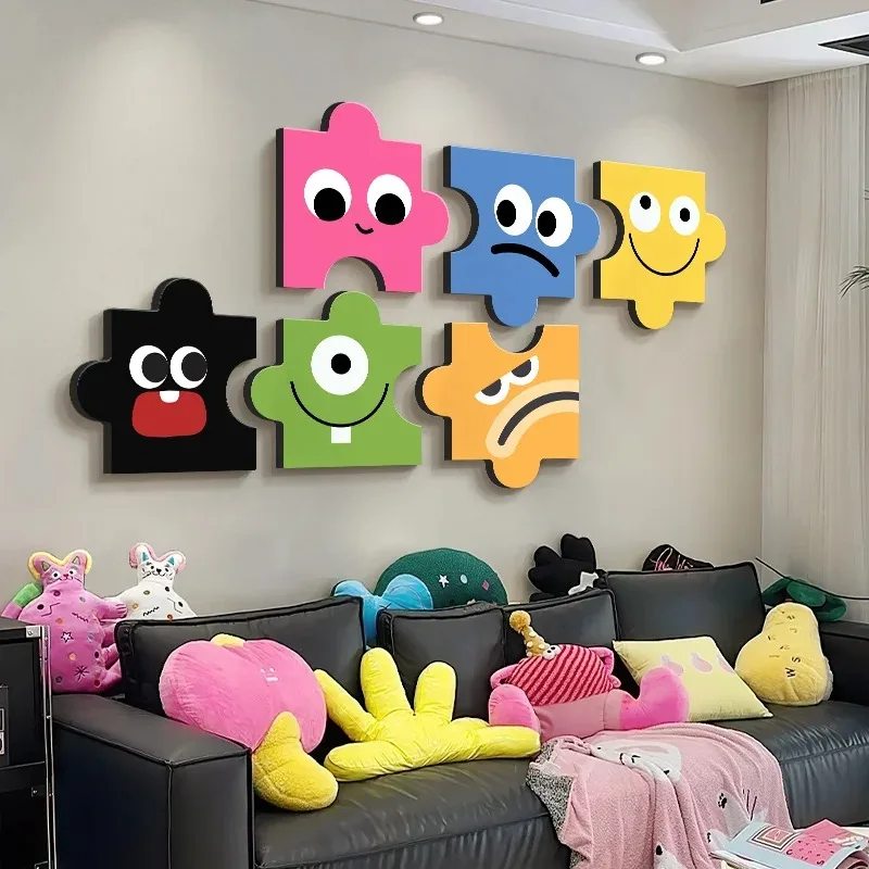 

Dopamine Living Room Wall Art Cartoon Bedroom Hanging Painting Niche Art Poster Sofa Background Wall Decor for Home