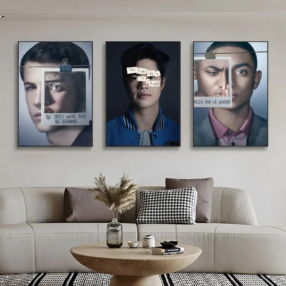 Teen Drama T-13 Reasons Why Poster Frameless Wall Art Print, Peel-and-Stick Removable
