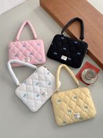 Cute Bow Embroidered Laptop Sleeve Bag 13 14 15 15.6 16 Inch Portable Shoulder Handbag Fashion Notebook Pouch Case For Women