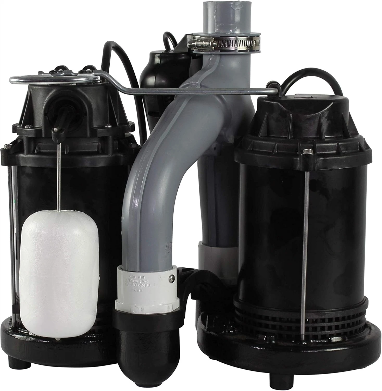 1/2 HP Basement [Sump] [Pump] System with Integrated Vertical Float Switch and 12 Volt [Battery] Back Up Capability