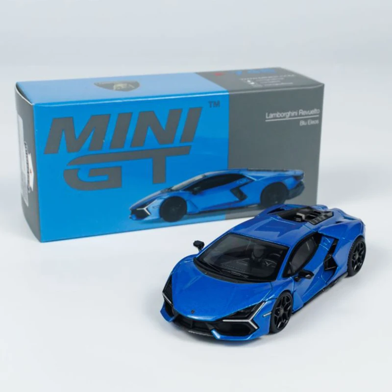 

MINIGT 1/64 Lamborghini Revuelto Blu Eleos MGT00748-CH Моделирование Миниатюрная Коллекция Моделей Автомобилей Украшение Игрушка