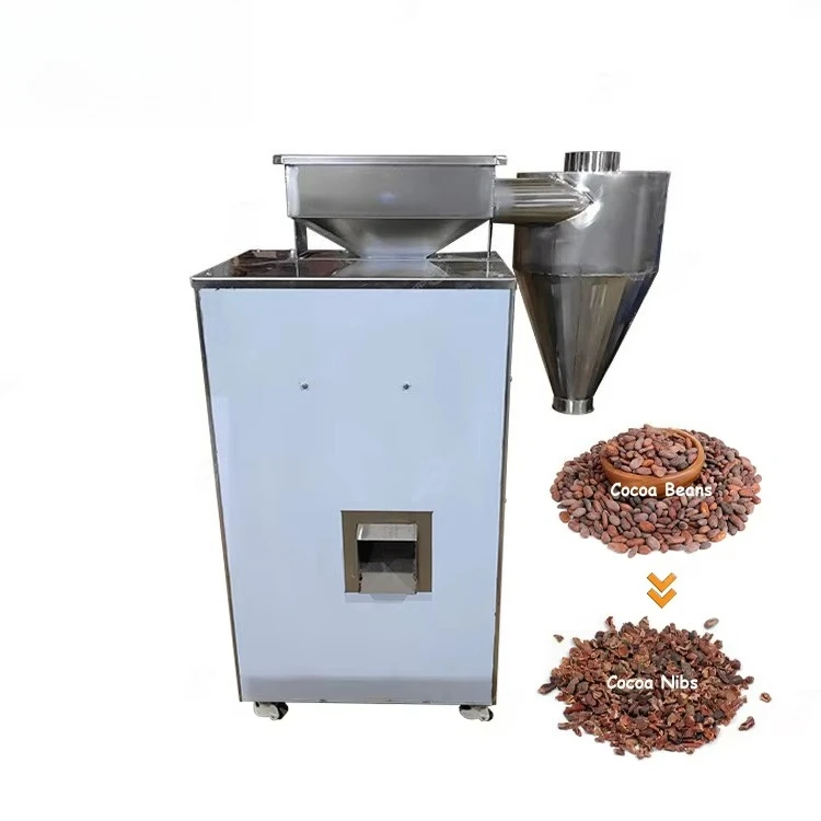 Customized Small Shell Removing Cocoa Bean Sheller Winnowing Roasted Peeling Cracking Shelling Machine High Performance