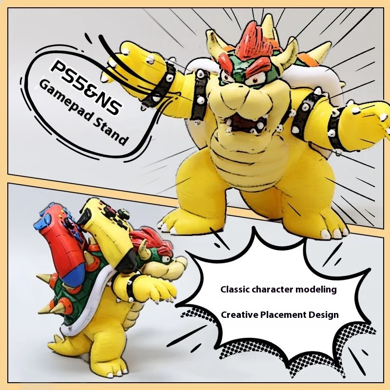 Bowser 20cm Anime Figure Multi-functional Model with Handle Stand for Gamepad PS5 & Ns, Creative Decorative Figurine